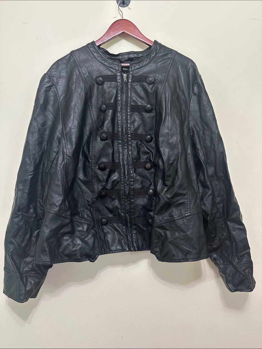 torrid Black Military-Style Leather Jacket